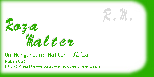 roza malter business card
